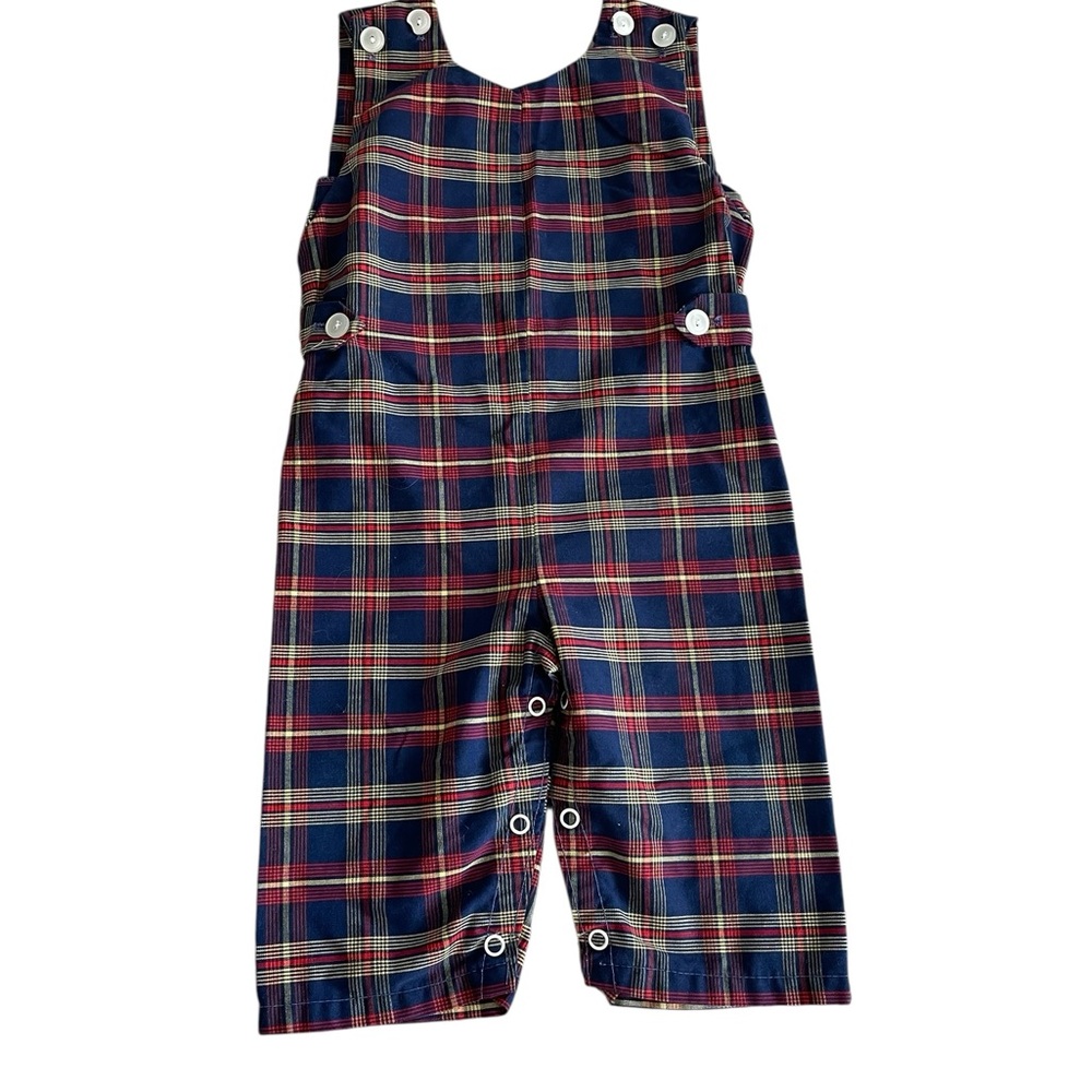 Vintage Toddle Time Penneys Plaid Kids Overalls Size 1 - Picture 2 of 8
